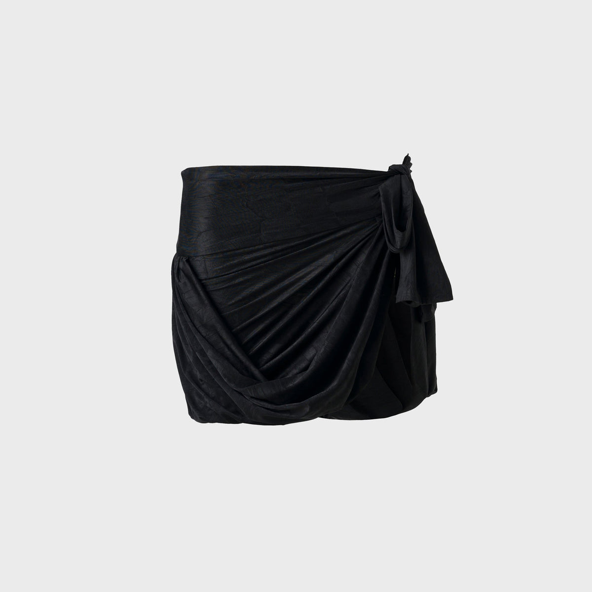 Siedres Tie Detailed Jersey Wrap Mini Skirt - Black | Kith Black