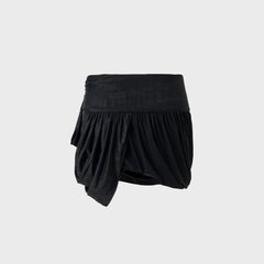 Siedres Tie Detailed Jersey Wrap Mini Skirt - Black | Kith Black