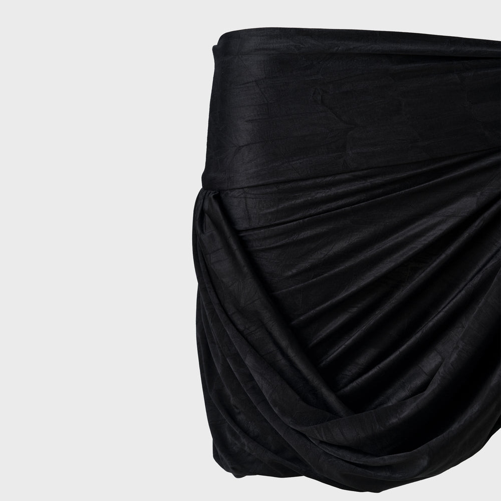 Siedres Tie Detailed Jersey Wrap Mini Skirt - Black | Kith Black