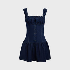 Frankies Bikinis Christa Denim Dress - Blue | Kith Blue