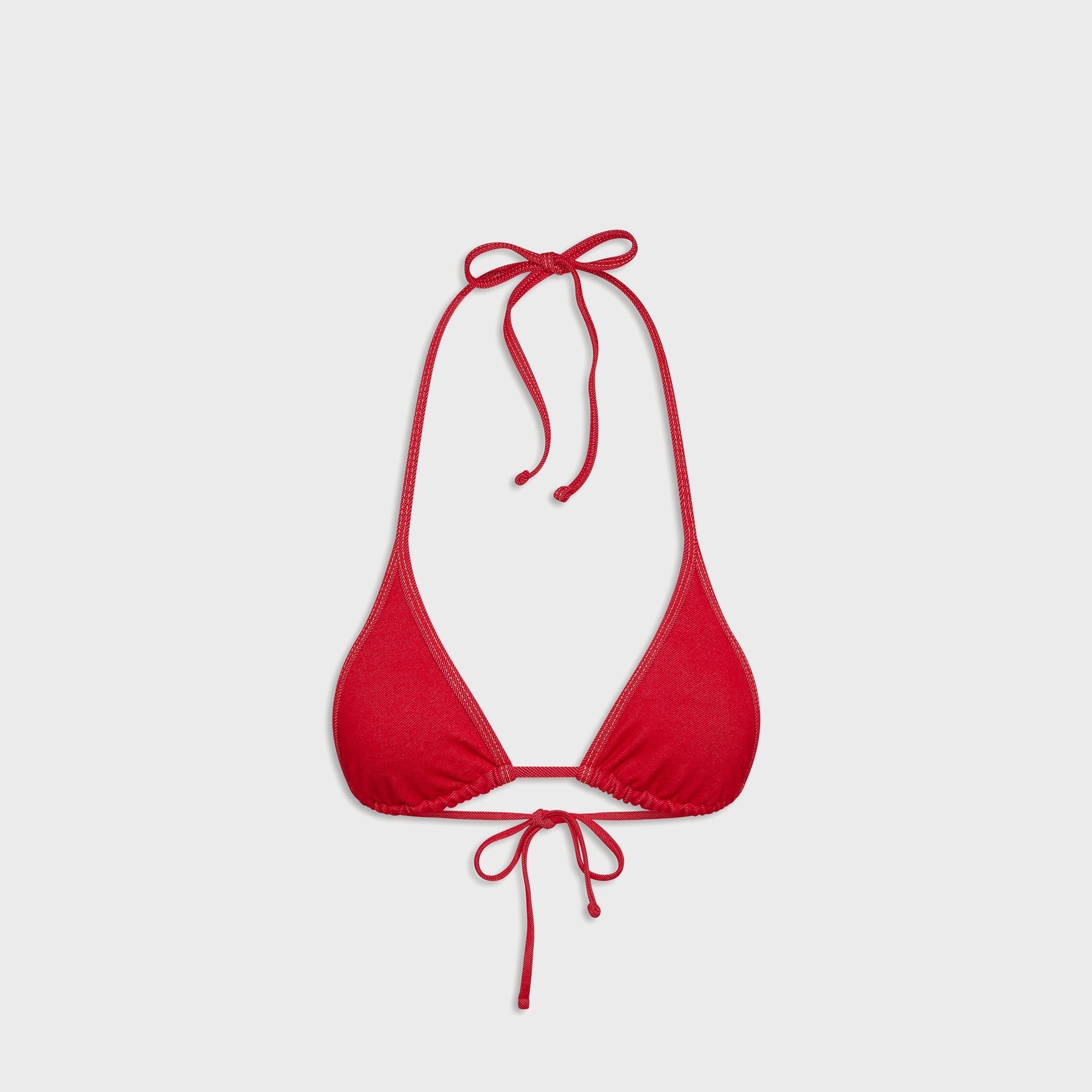 Frankies Bikinis Paradise Denim Top - Red | Kith Red