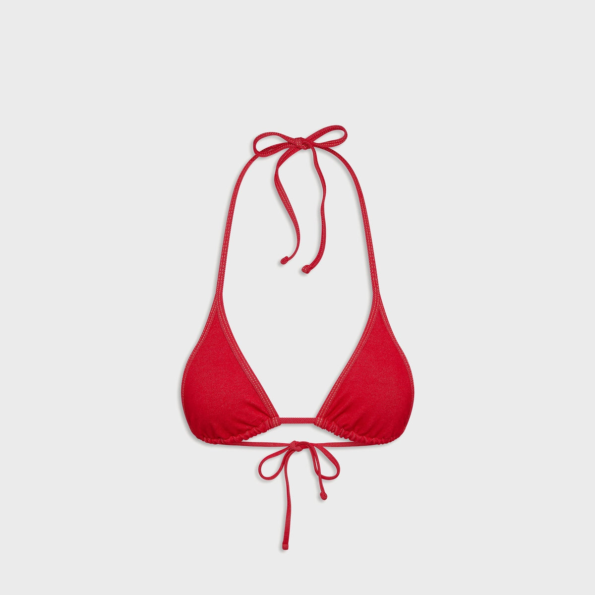 Frankies Bikinis Paradise Denim Top - Red | Kith Red