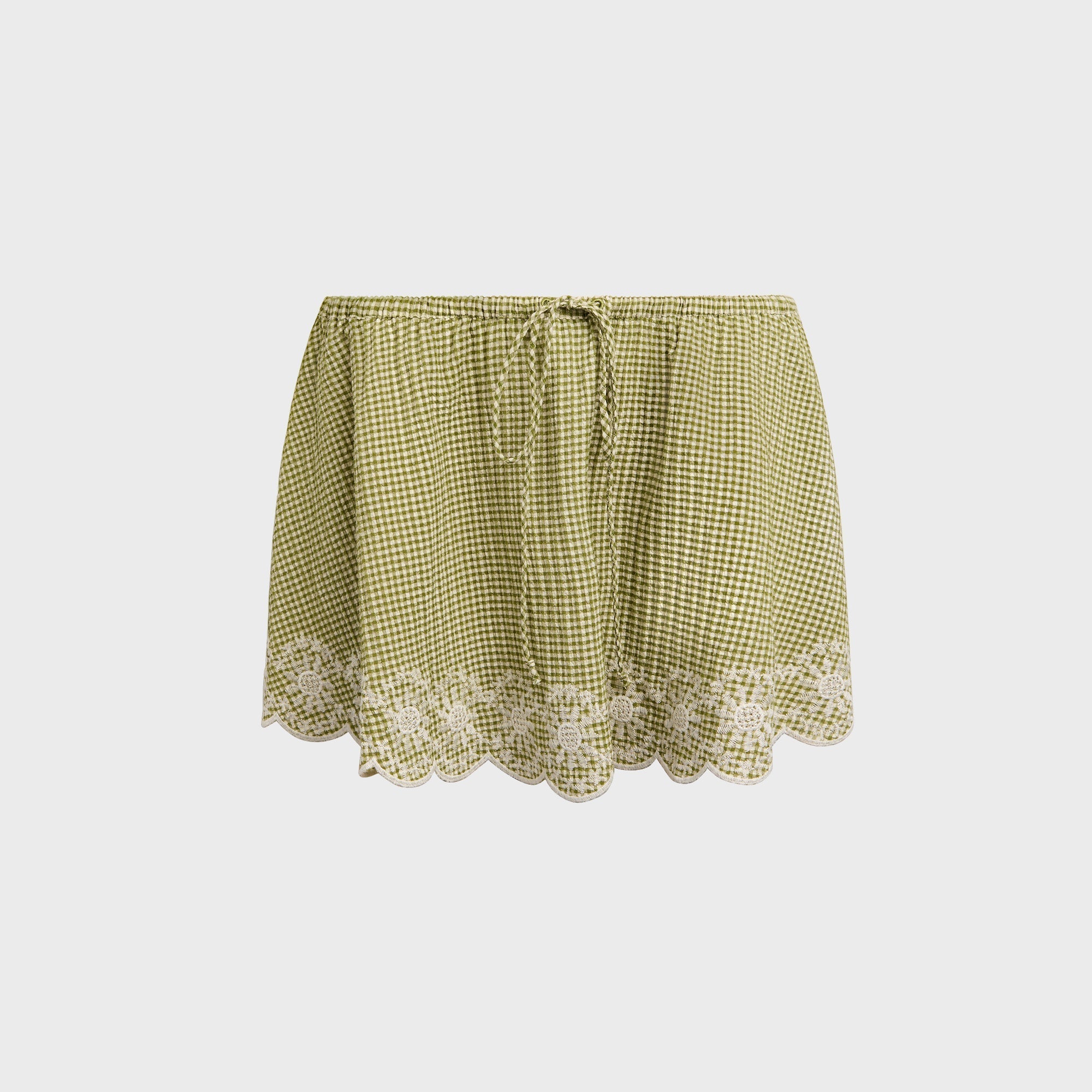 Maelle Gingham Mini Skirt - Green | Kith Green