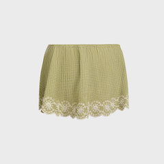 Maelle Gingham Mini Skirt - Green | Kith Green