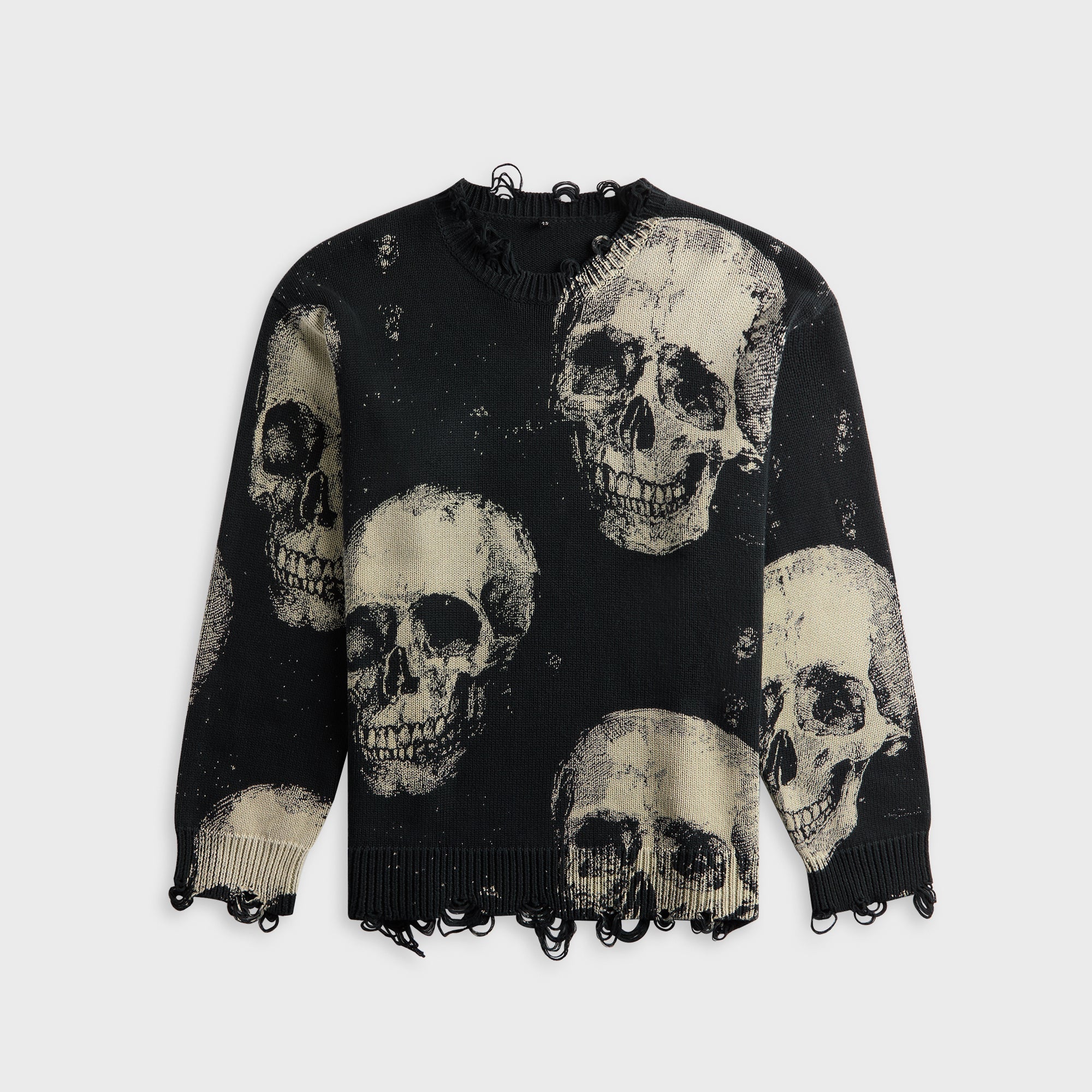R13 Printed Boyfriend Sweater - Skulls On Black | Kith Skulls On Black