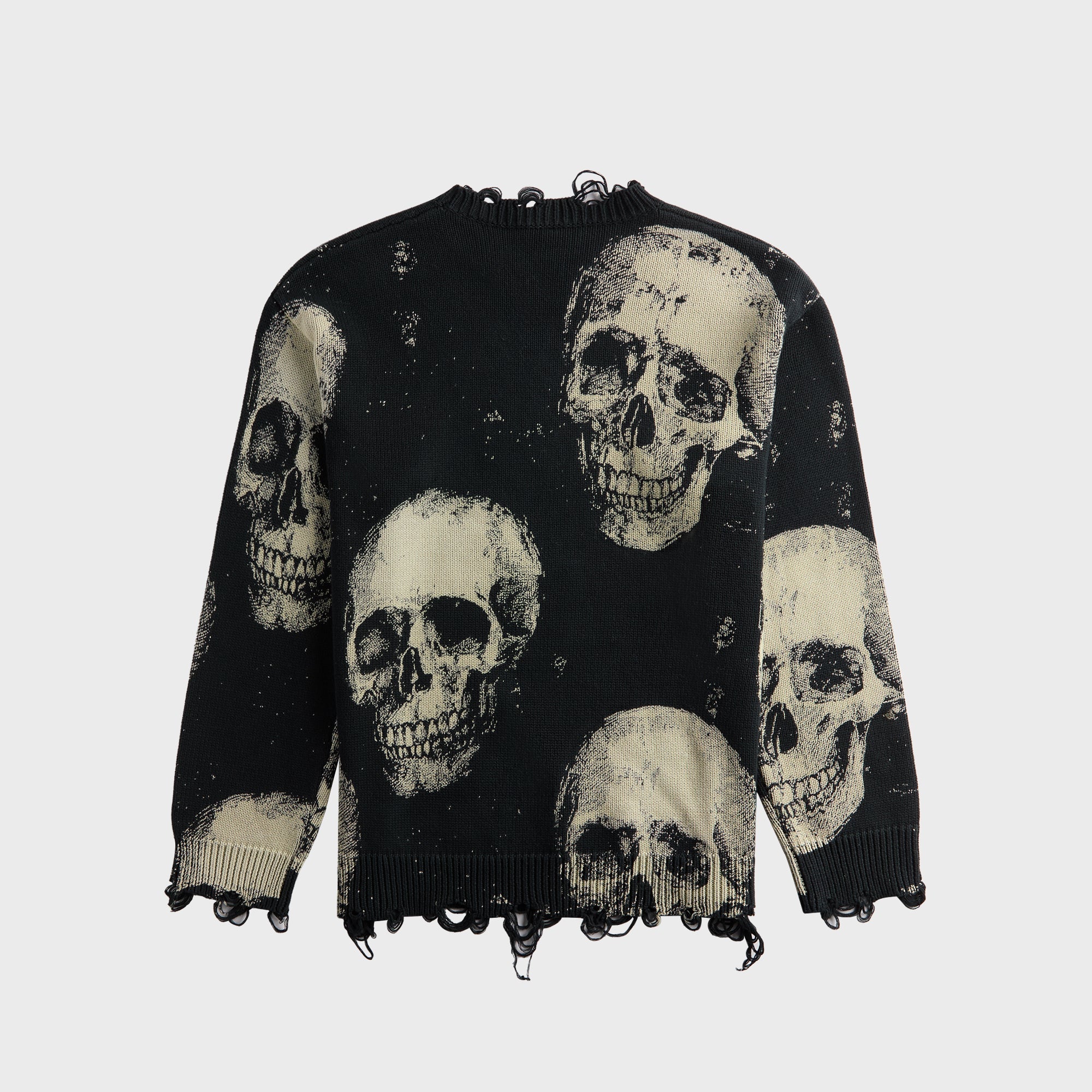R13 Printed Boyfriend Sweater - Skulls On Black | Kith Skulls On Black