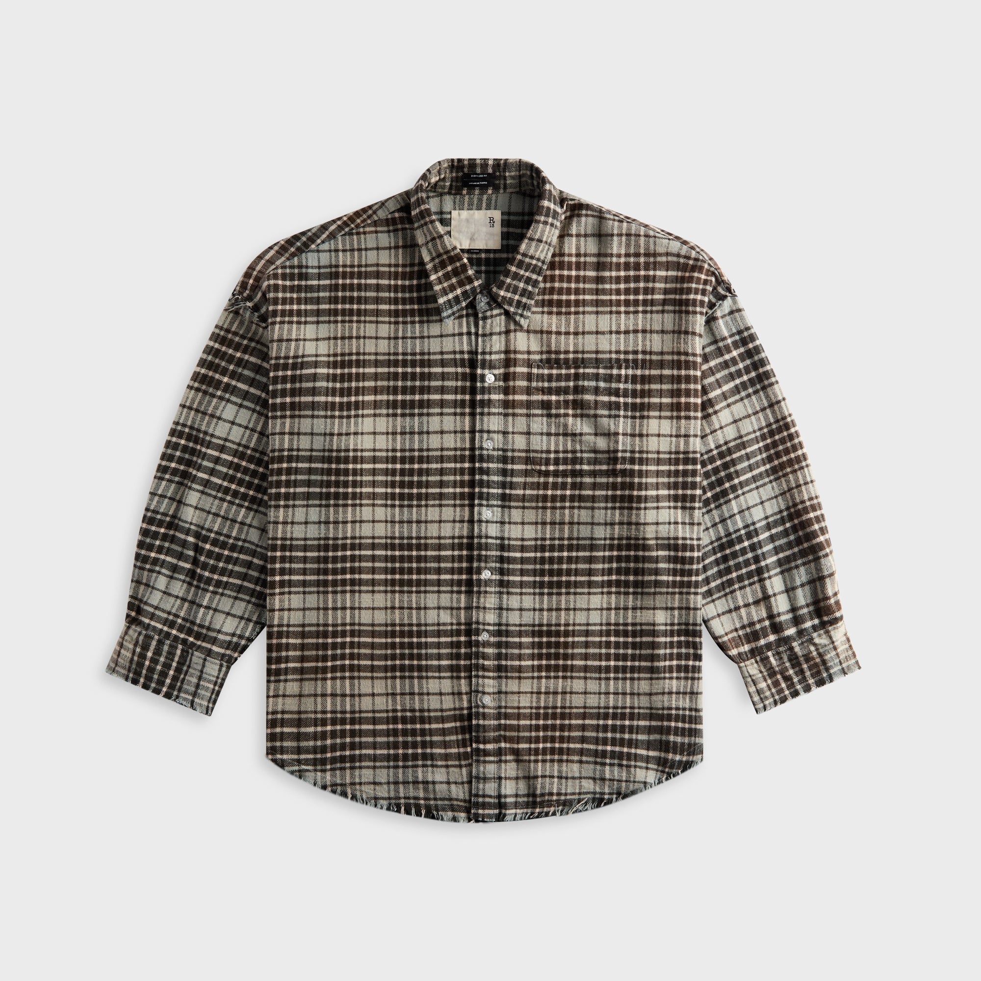 R13 Shredded Seam Drop - Blue Plaid | Kith Blue Plaid