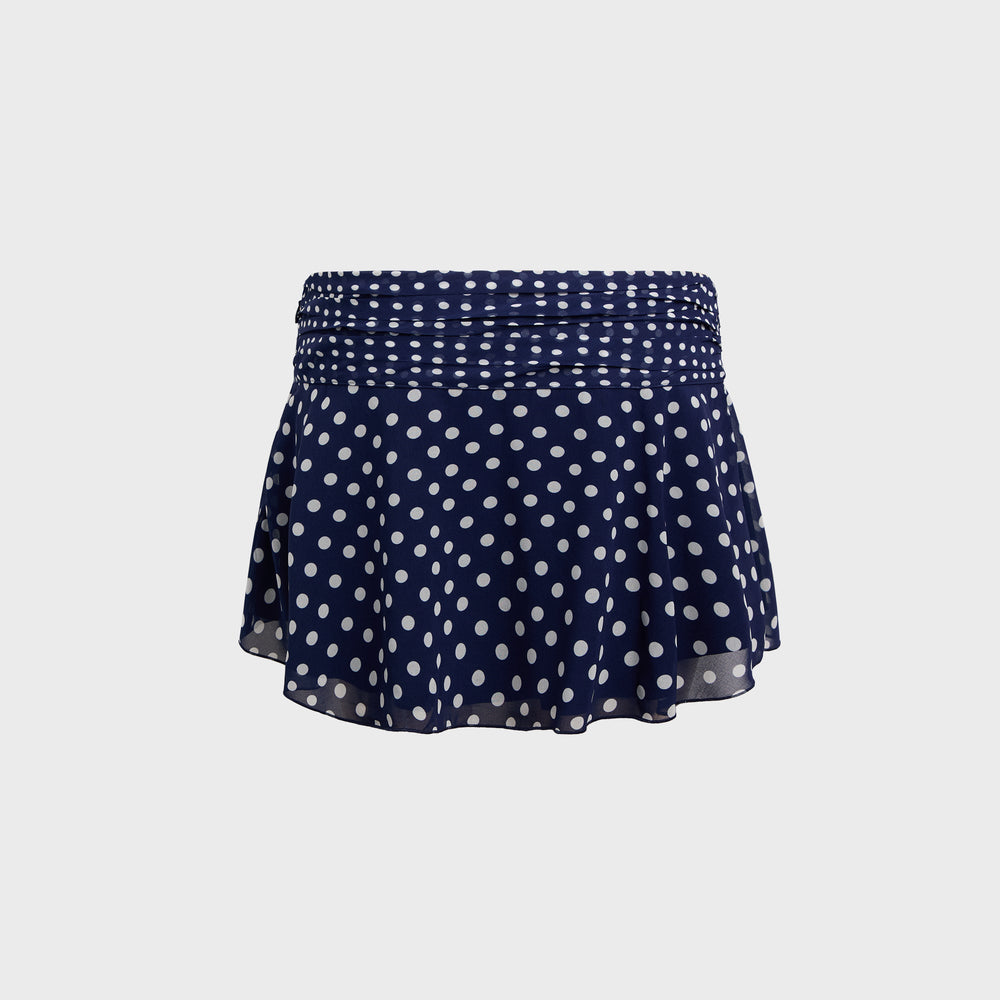 Chiffon Slit Mini Skirt - Navy Polka Dot | Kith Navy Polka Dot
