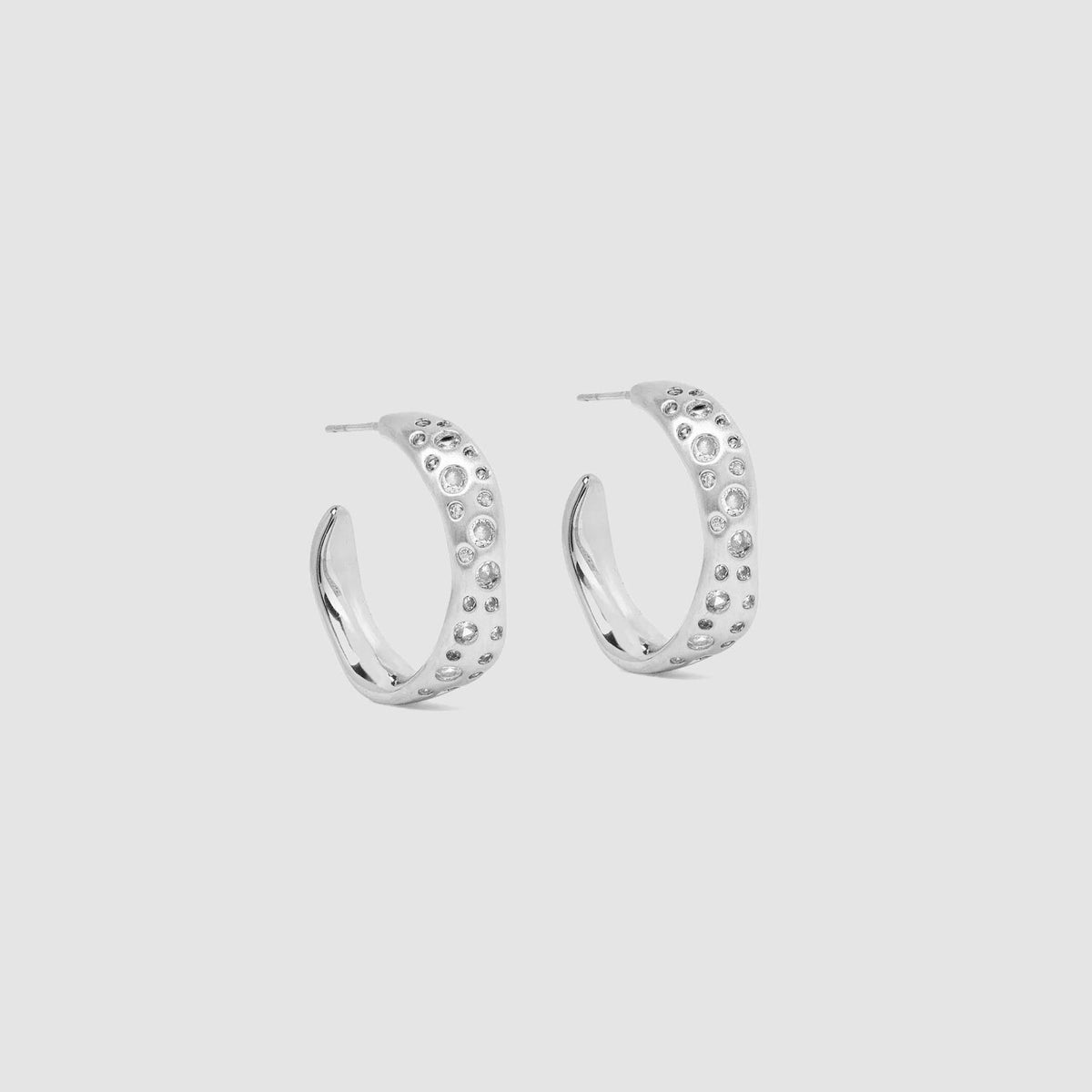 Black Suede Studio Wave Earring - Silver | Kith Silver