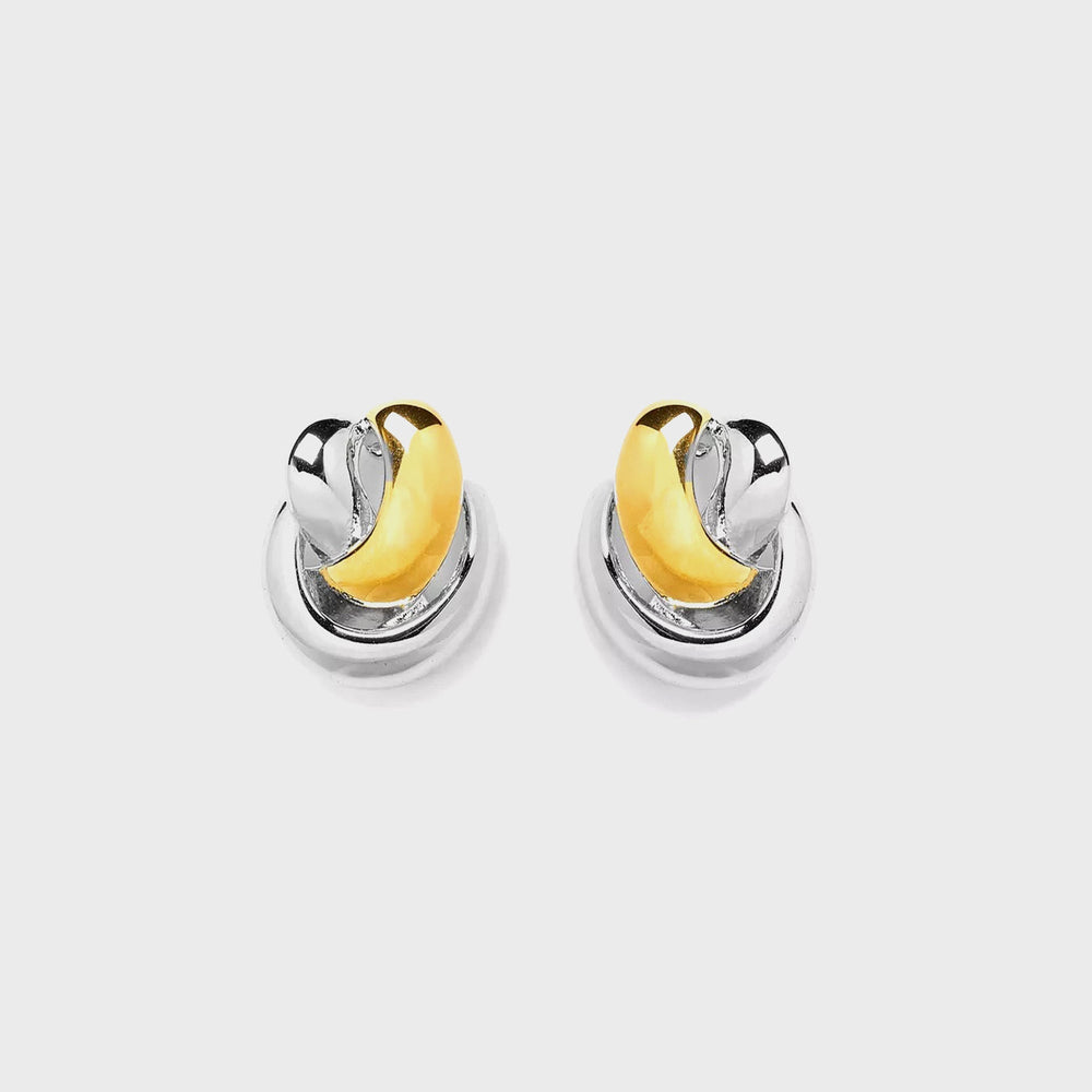 Black Suede Studio Knot Earring - Silver / Gold | Kith Silver / Gold