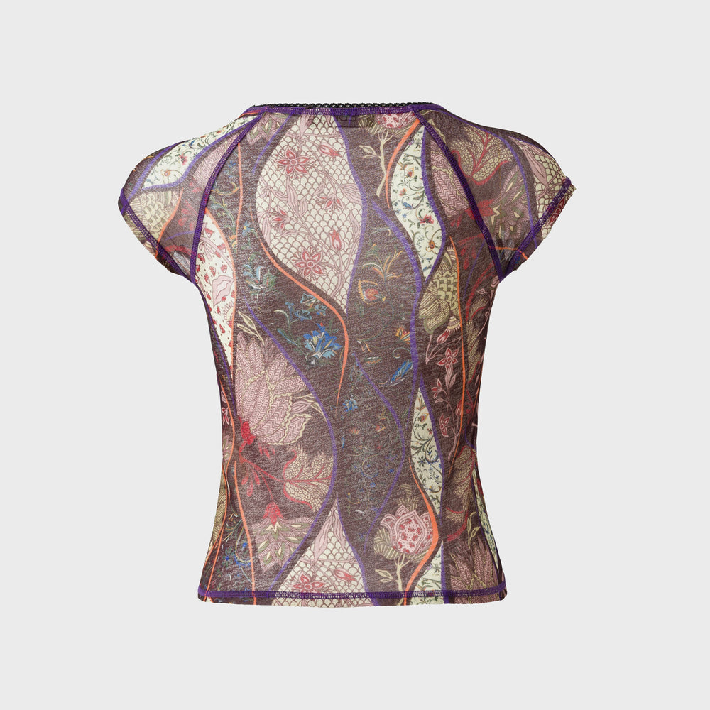 Siedres Printed Mesh Semi-Sheer Top - Multi | Kith Multi