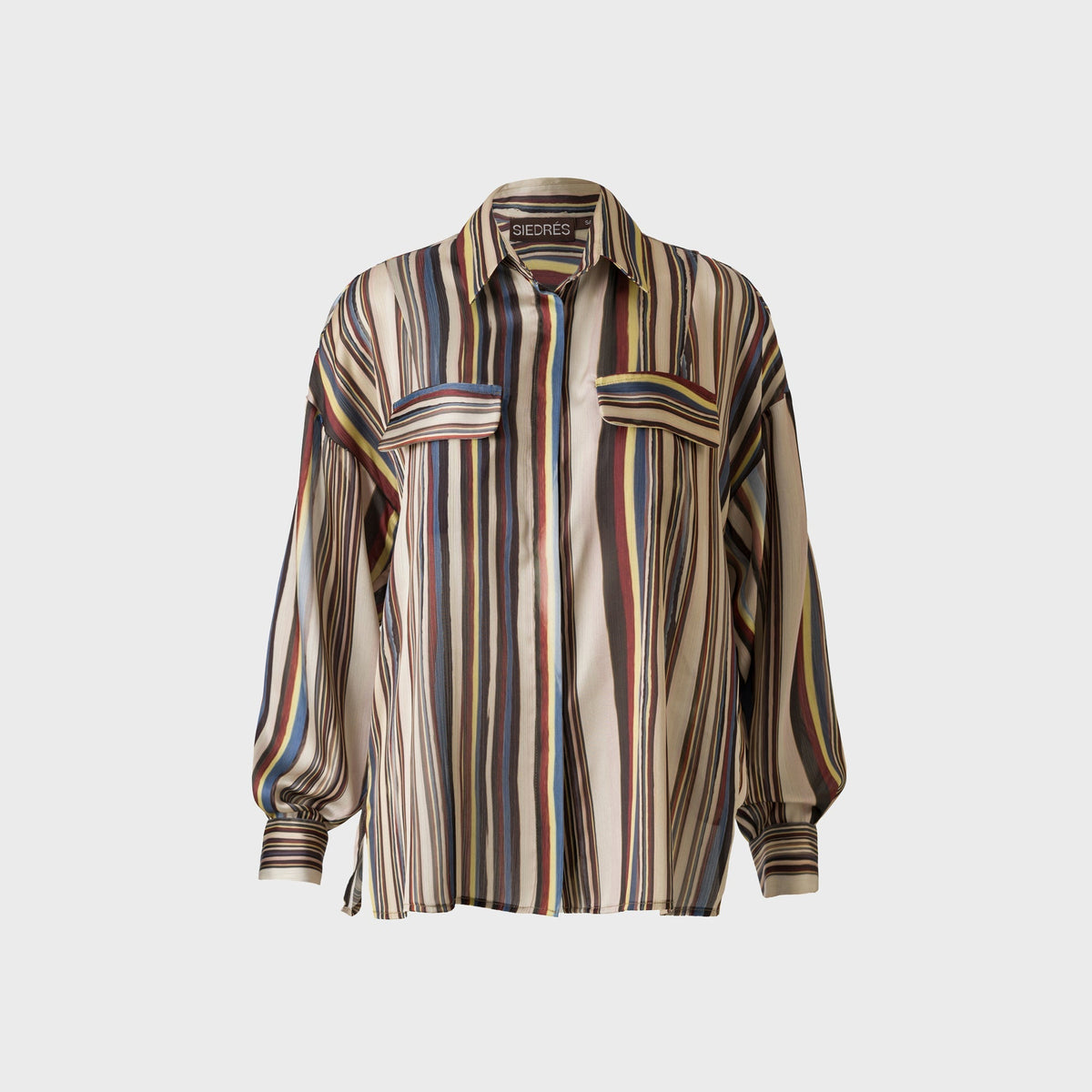 Siedres Oversized Satin Shirt with Front Pockets - Multi | Kith Multi