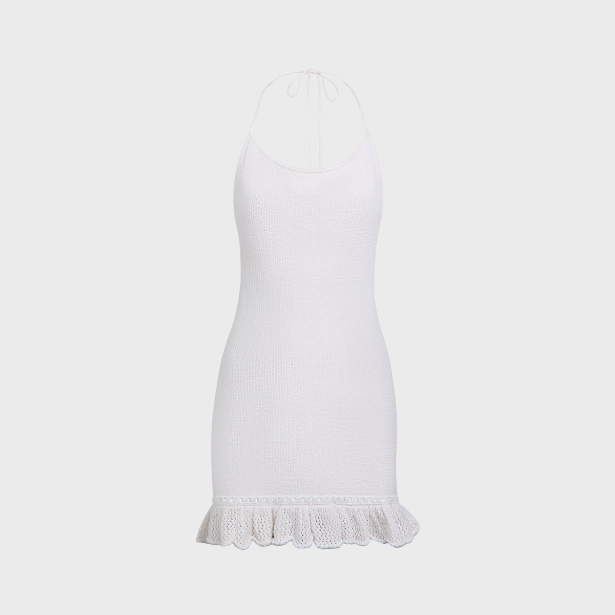 Crochet Halter Mini Dress - White | Kith White